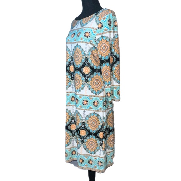 London Times - Geometric Print Dress - Size 10 - Picture 5 of 8